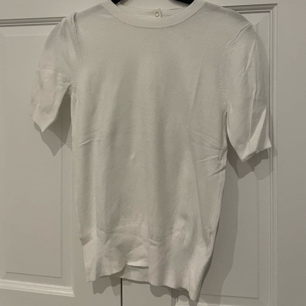 Zara White Short Sleeve Sweater - Thumbnail 2