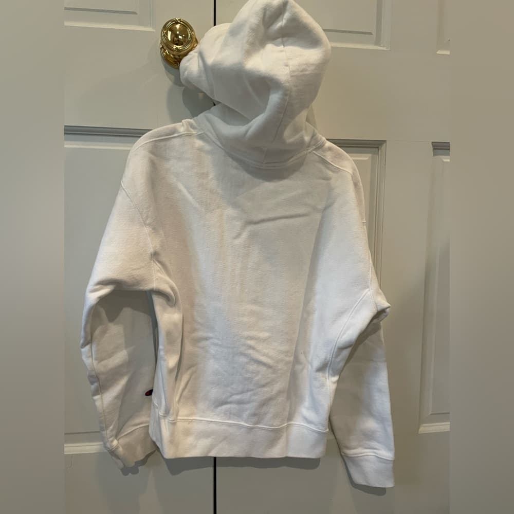 Champion Reverse Weave Big C Patch Logo White Pullover Hoodie Men's Size S - Thumbnail 5