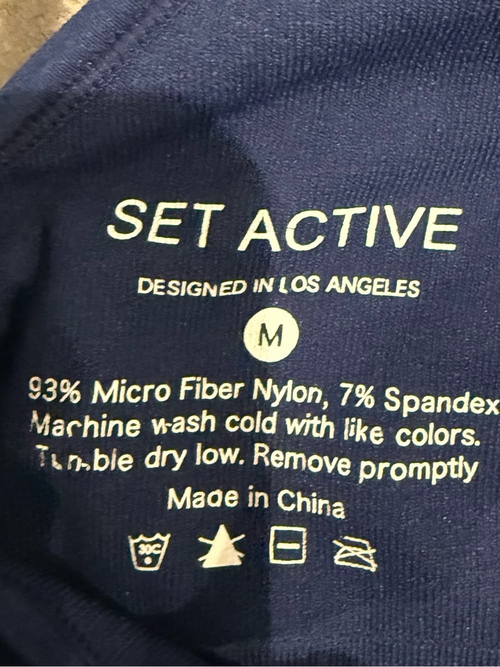 SET Active Navy Blue Seamless Crossback Sports Bra - Thumbnail 3
