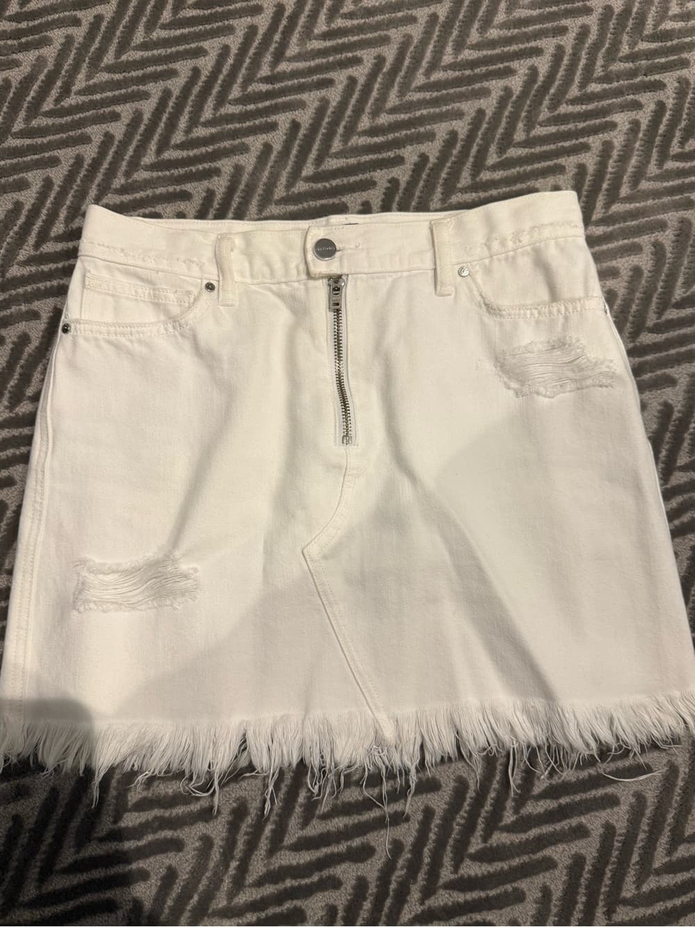 Sanctuary White Distressed Denim Mini Skirt - Thumbnail 3