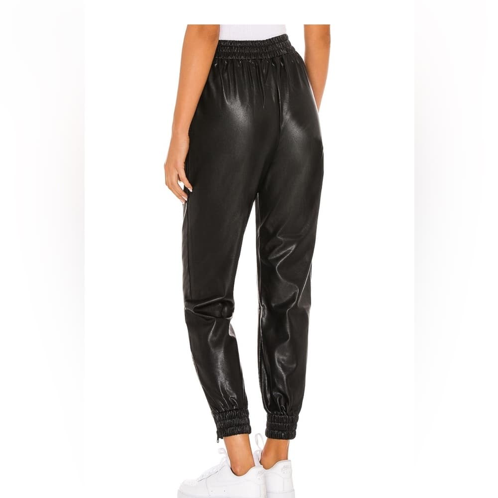 Superdown Faux Leather Jogger Pant in Black - Thumbnail 4