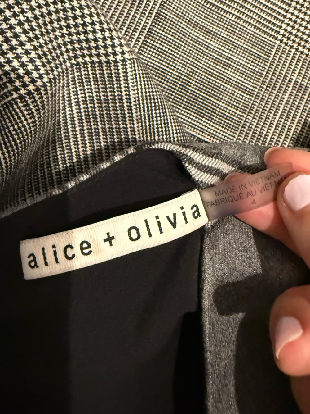 Alice + Olivia Gray Plaid Patchwork Mini Dress - Thumbnail 5
