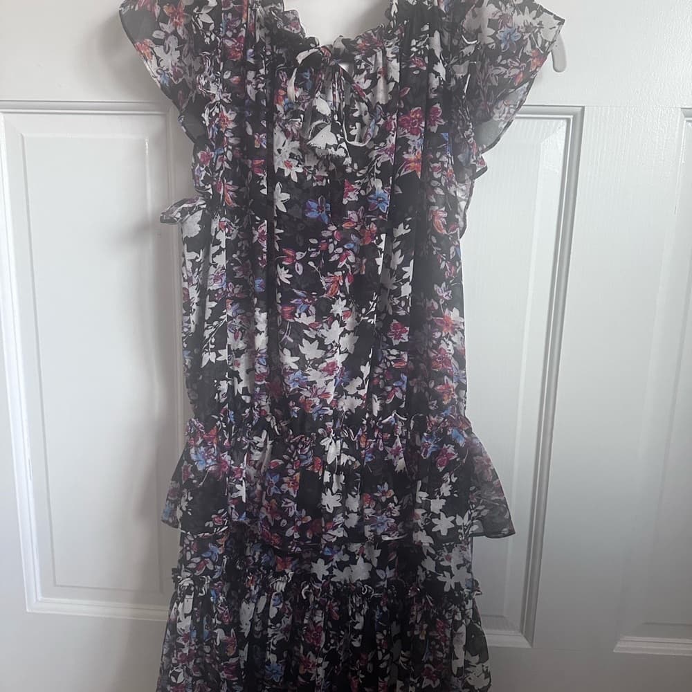 MISA Los Angeles Floral Ruffle Dress - Thumbnail 4
