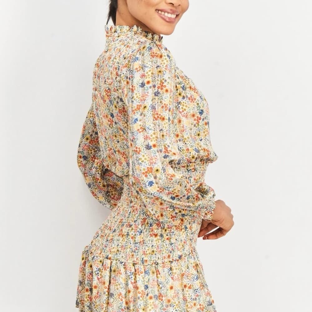 Floral Long-Sleeve Dress by Aqua - Thumbnail 2