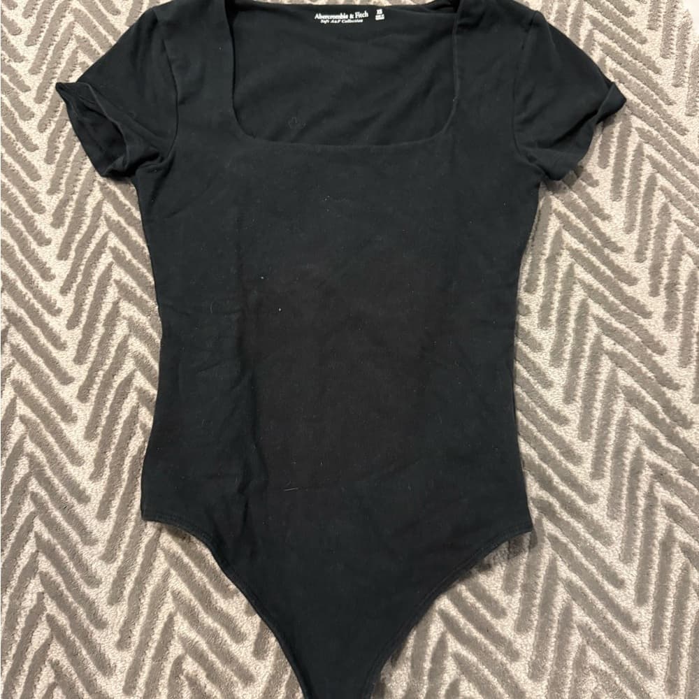 Abercrombie & Fitch Black Scoop Neck Bodysuit - Soft A&F Collection - Thumbnail 2