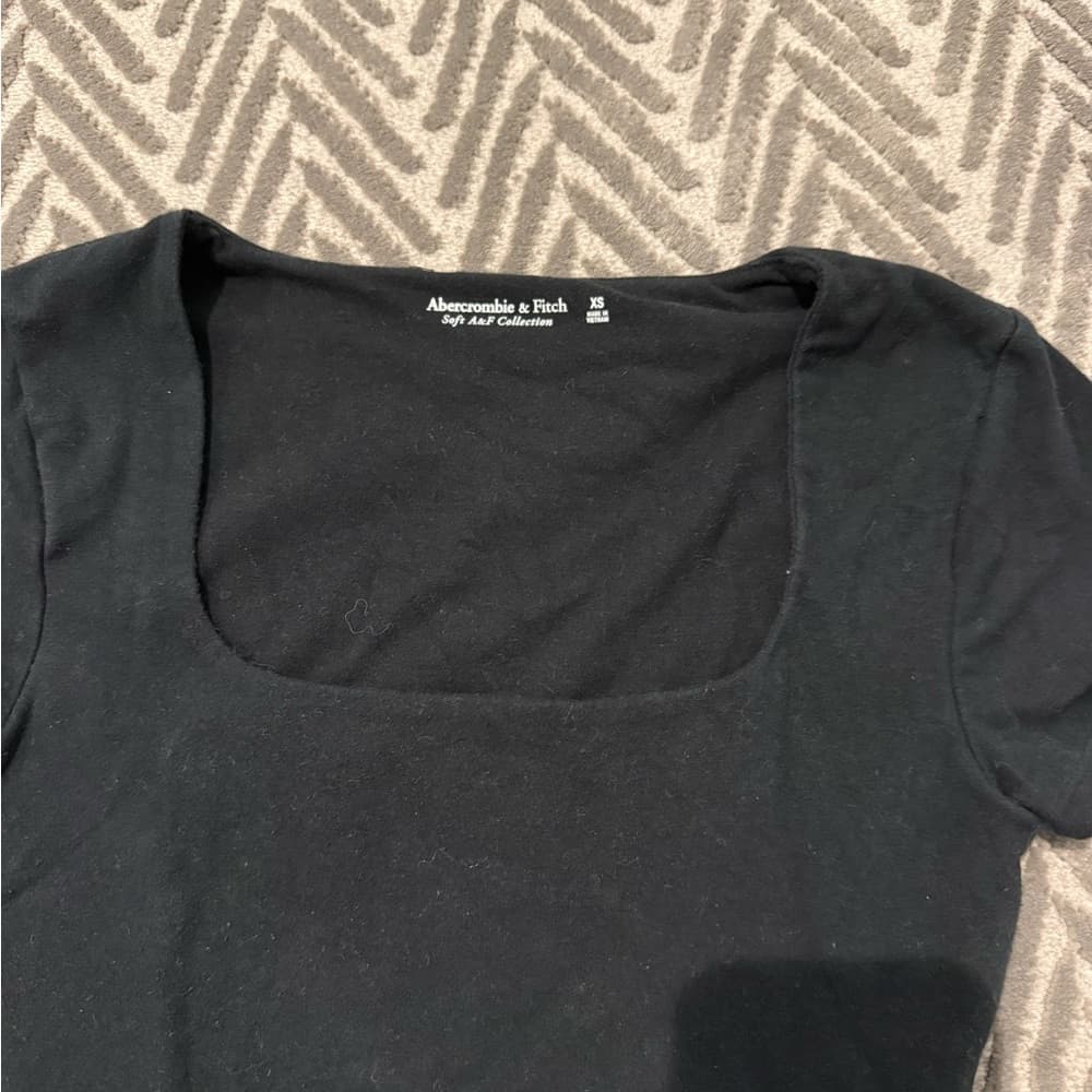 Abercrombie & Fitch Black Scoop Neck Bodysuit - Soft A&F Collection - Thumbnail 4