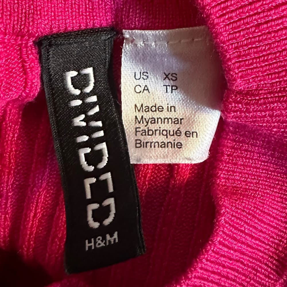 Ribbed Hot Pink Long Sleeve - Thumbnail 3
