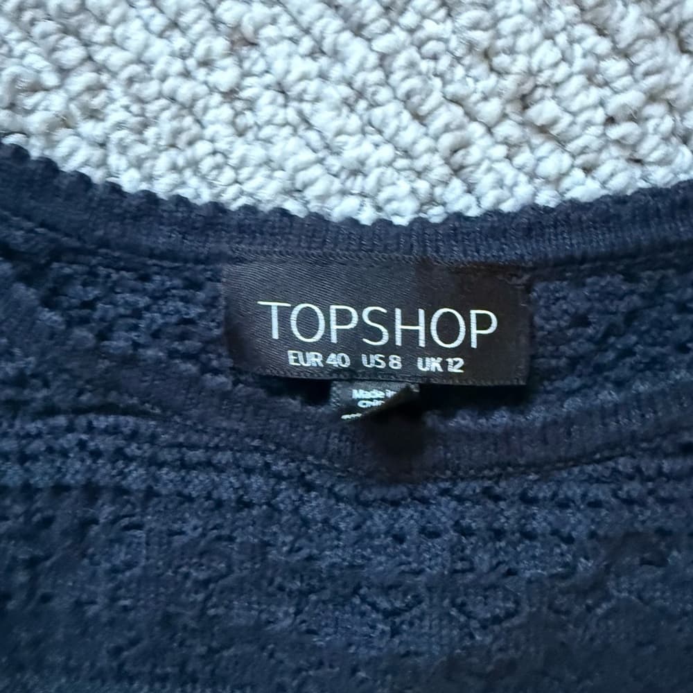 Topshop Blue Boxy Short Sleeve T-Shirt - Thumbnail 3