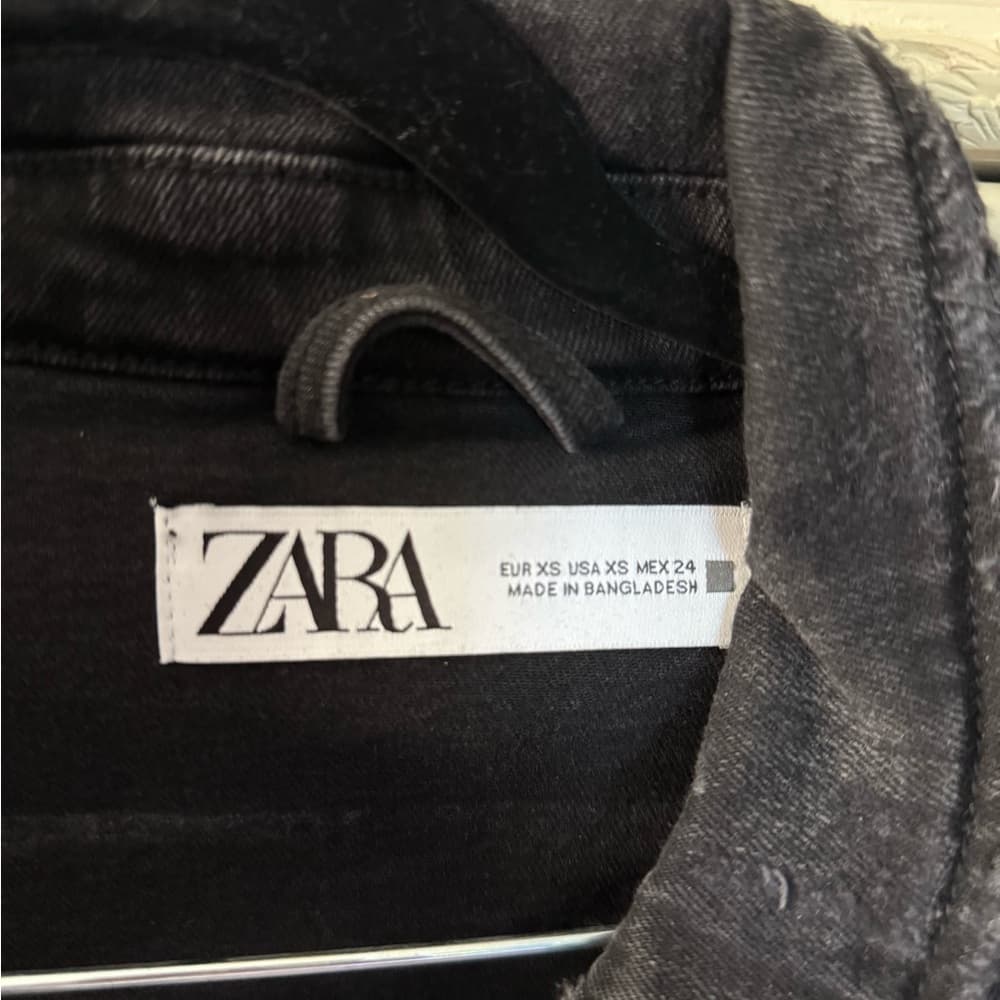 Zara Black Jean Jacket for Women - Thumbnail 3