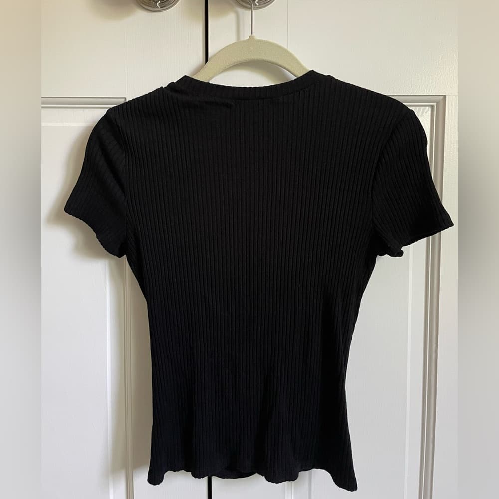AQUA | Black twisted knot front shirt - Size S - Thumbnail 4