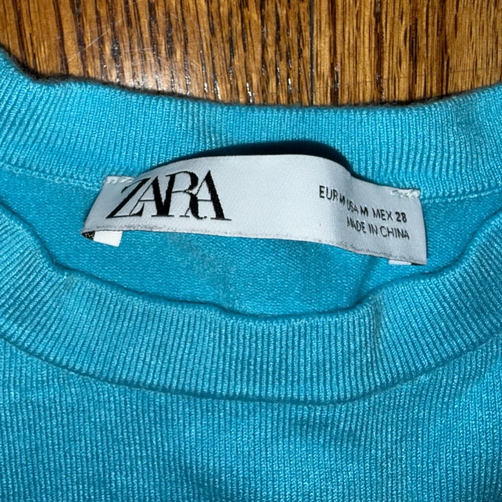 Zara Turquoise Knit Top - Thumbnail 5