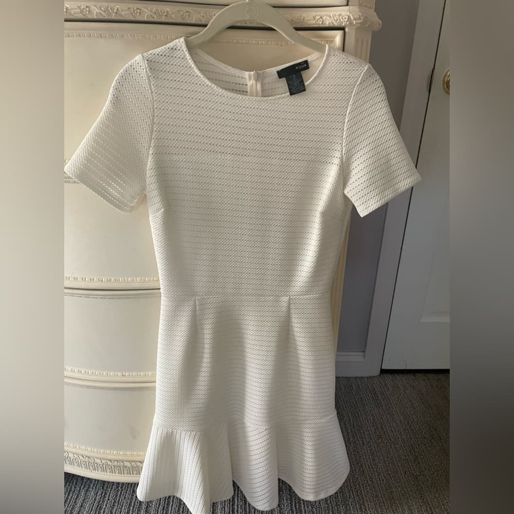 AQUA white short sleeve dress - Thumbnail 3