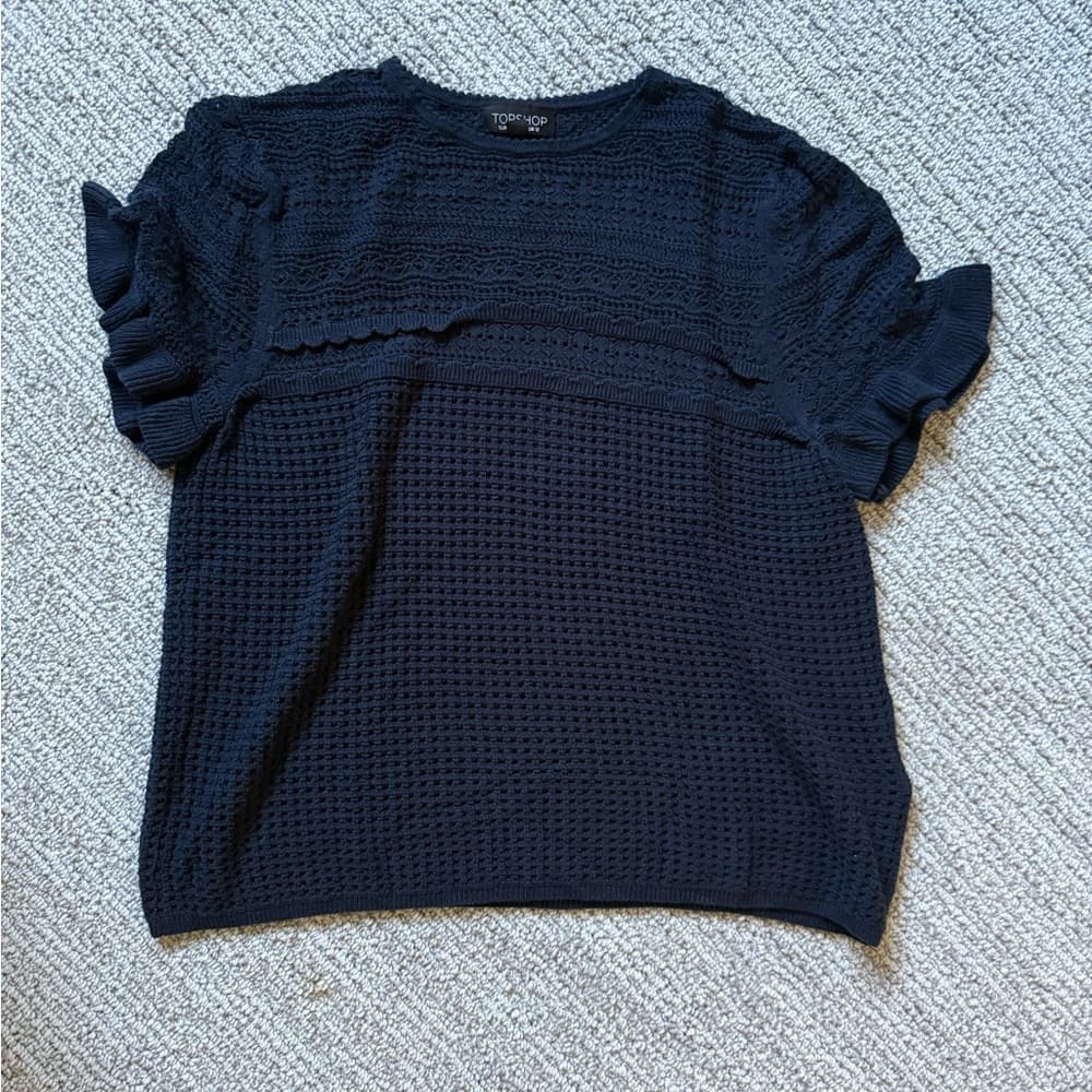 Topshop Blue Boxy Short Sleeve T-Shirt - Thumbnail 2