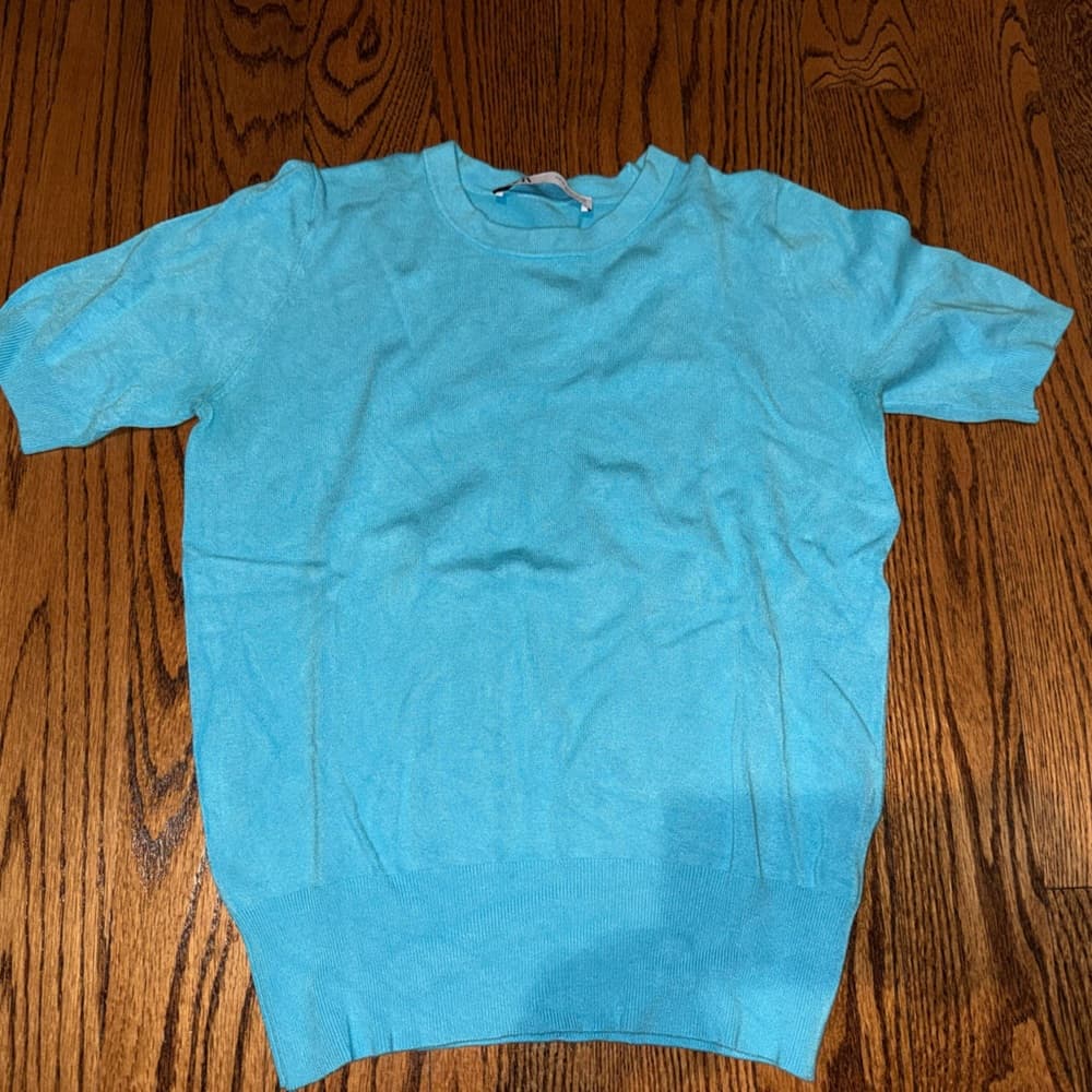 Zara Turquoise Knit Top - Thumbnail 4