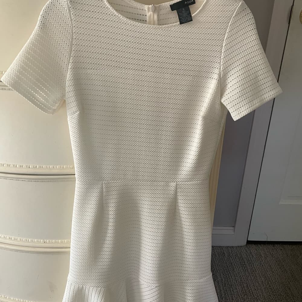 AQUA white short sleeve dress - Thumbnail 6