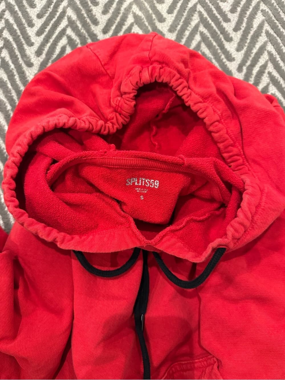 Splits59 Red Hoodie with Black Drawcord - Thumbnail 3