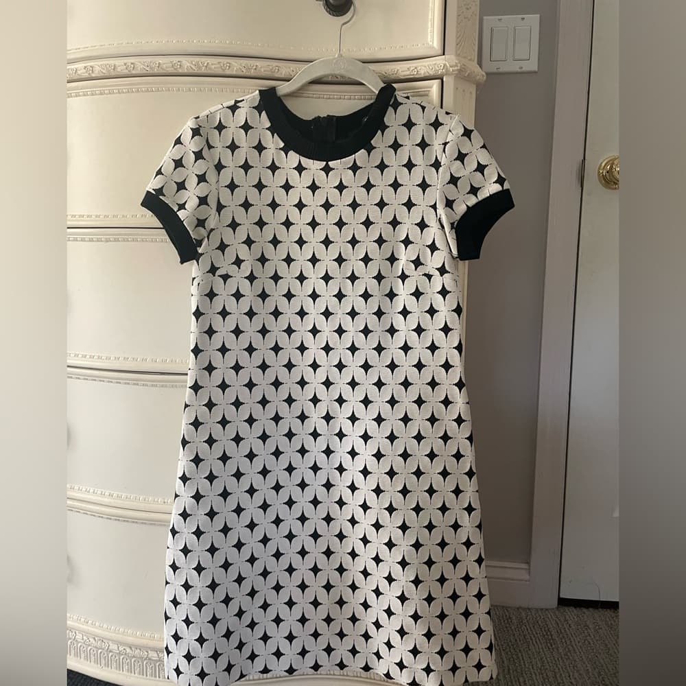 ZARA black and white patterned dress - Thumbnail 2