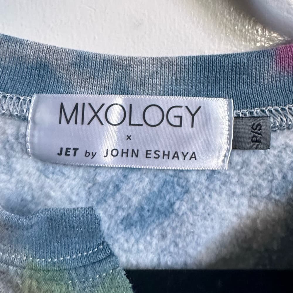 Mixology Tie Dye Notched Neck Crewneck Sweatshirt - Thumbnail 3