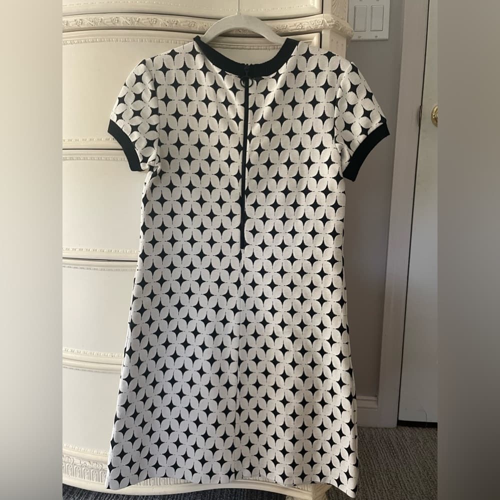 ZARA black and white patterned dress - Thumbnail 4