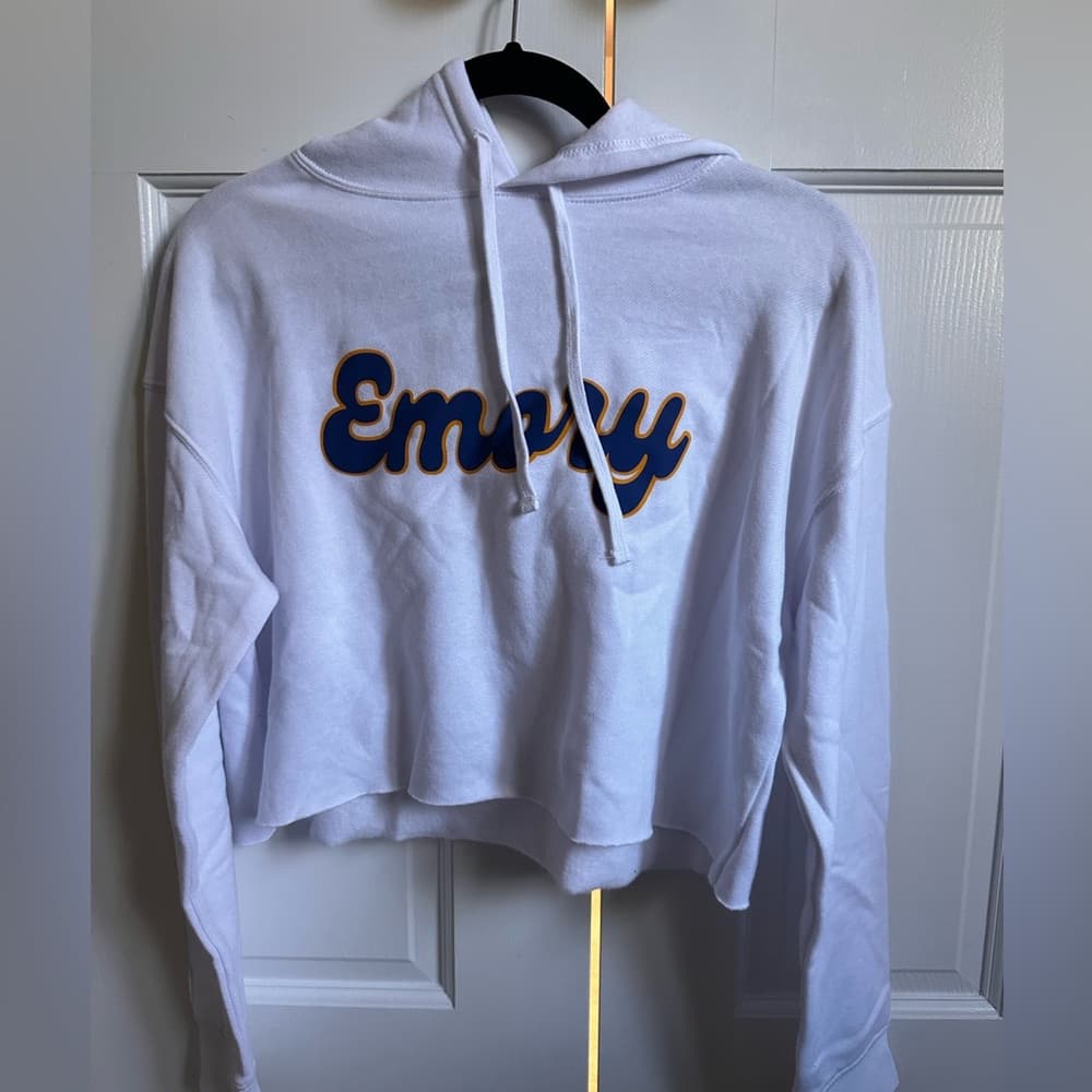 Emory Cropped White Hoodie - Thumbnail 2