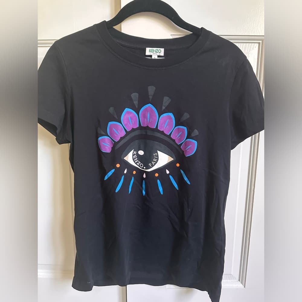 Kenzo Black Cotton Eye Printed T-Shirt - Thumbnail 4
