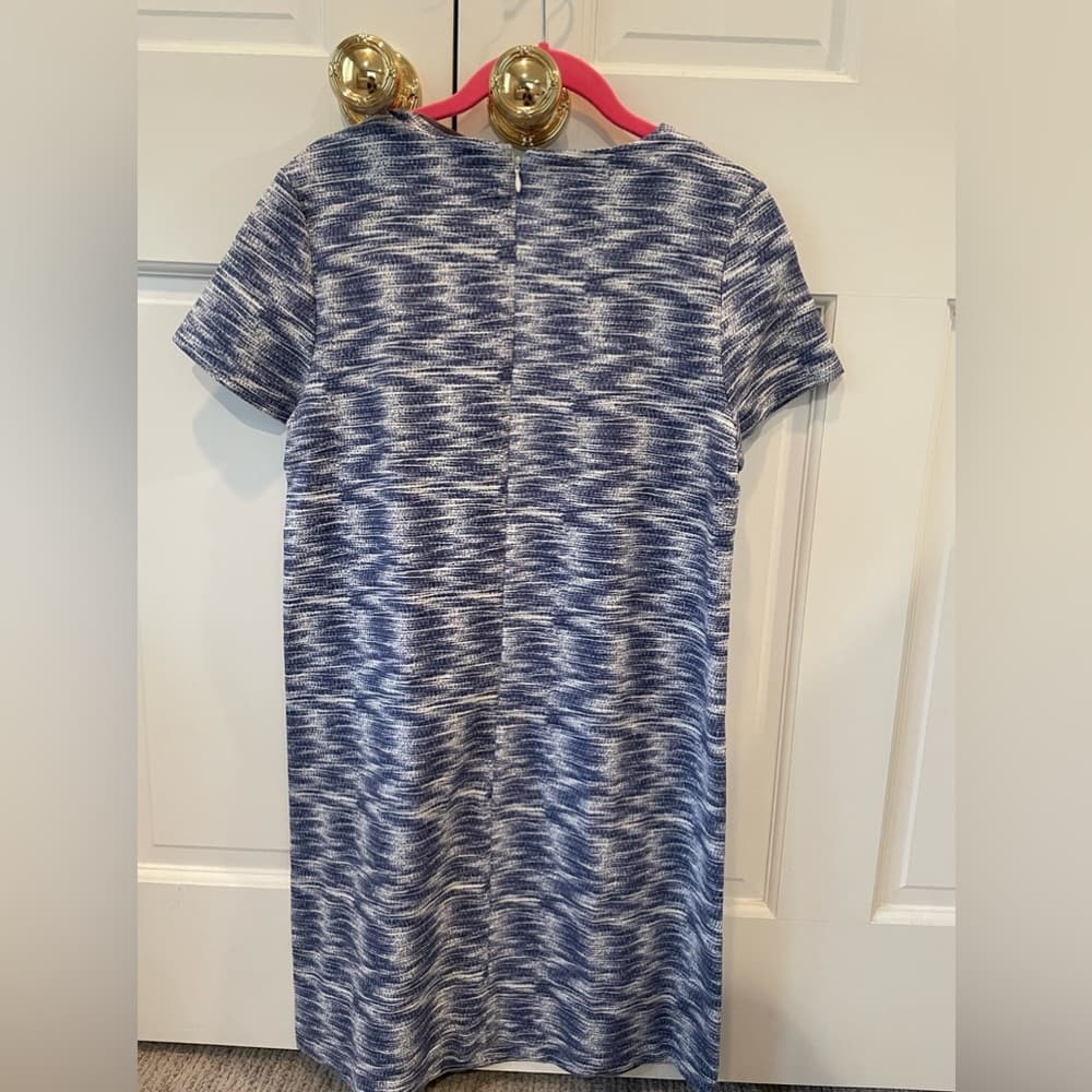 LOFT Blue Textured Knit Dress Size 4 - Thumbnail 5