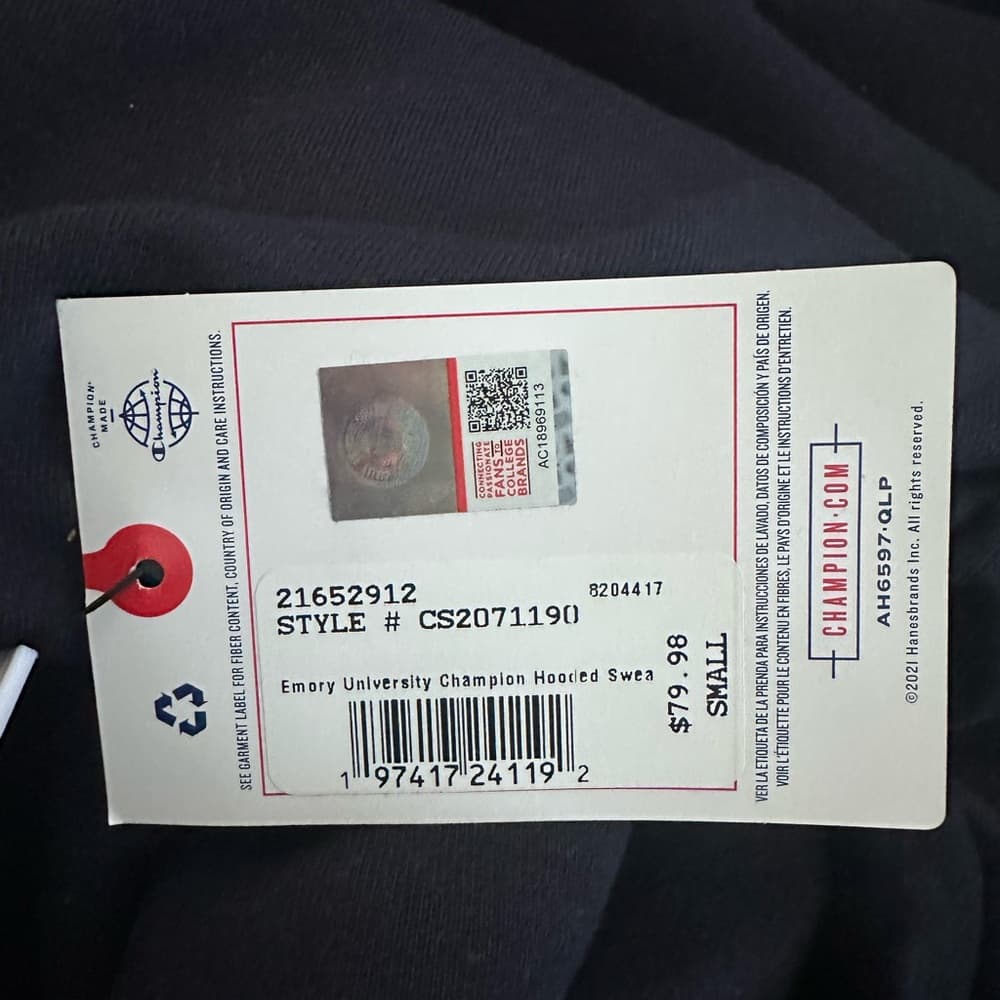 Champion Blue Collegiate Sweatshirt Hoodie - Thumbnail 3