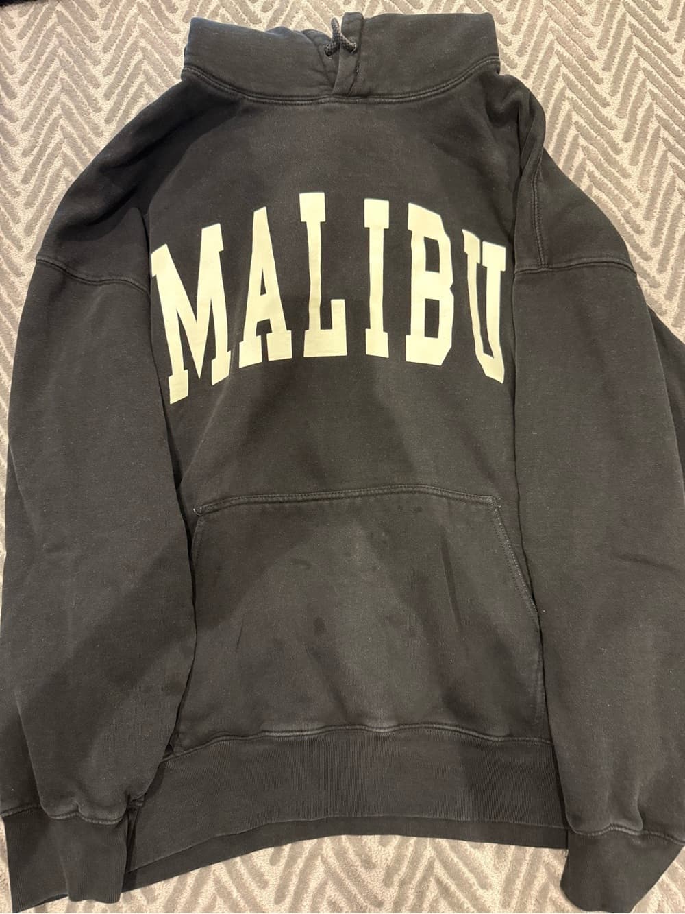 John Galt Black MALIBU Lettered Pullover Hoodie - Thumbnail 2