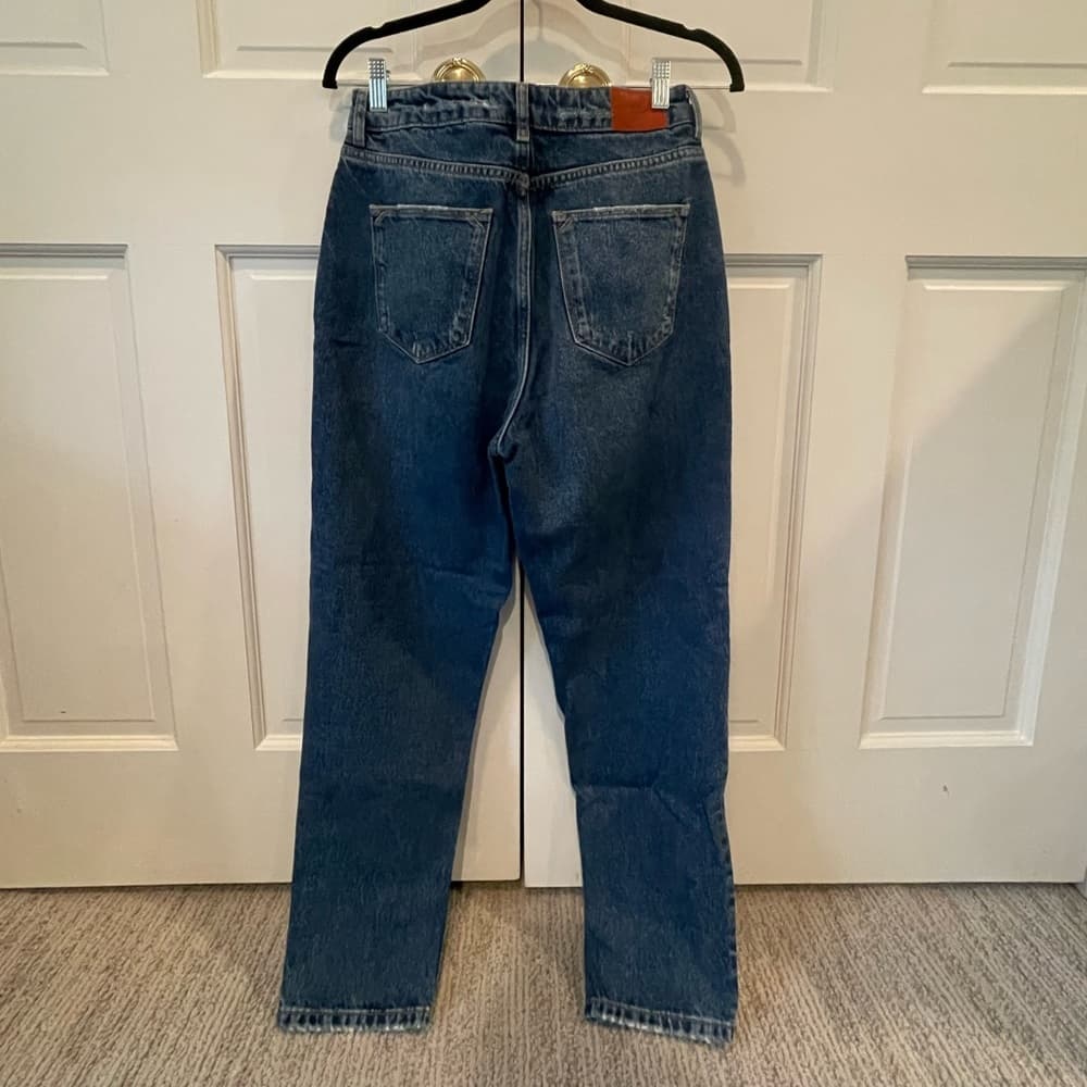 Zara Blue Wash Tapered Jeans Women’s 6 - Thumbnail 3