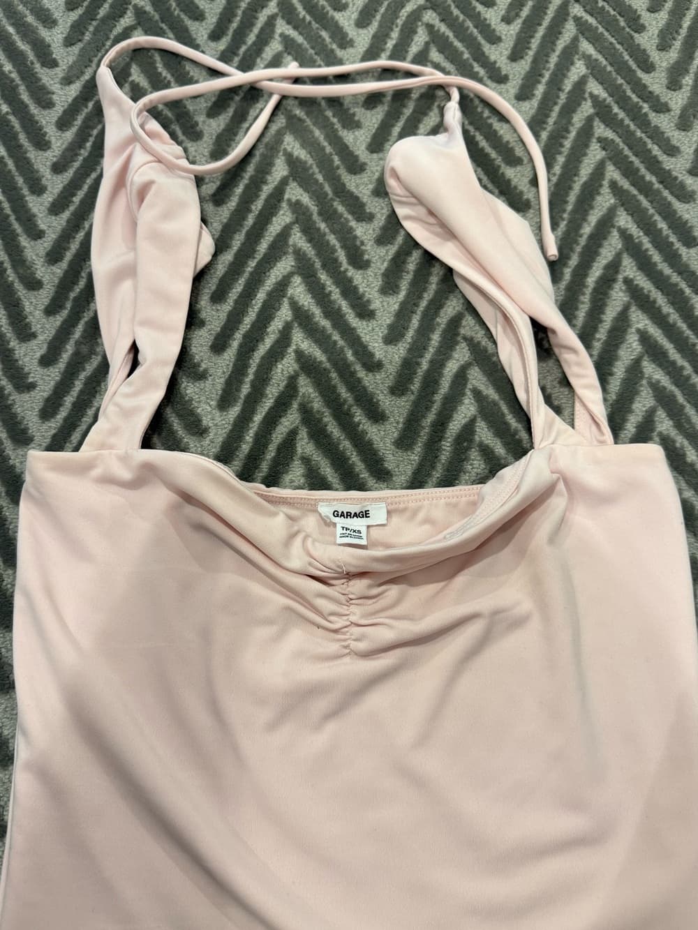 Garage Light Pink Ruched Front Tank - Thumbnail 3