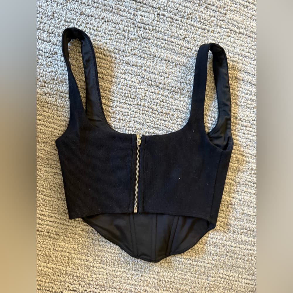 Princess Polly Black Bustier Bodysuit Sleeveless - Thumbnail 4
