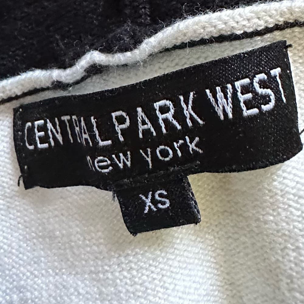 Central Park West Knit Hoodie in Ivory & Neon Yellow, Size XS - Thumbnail 5