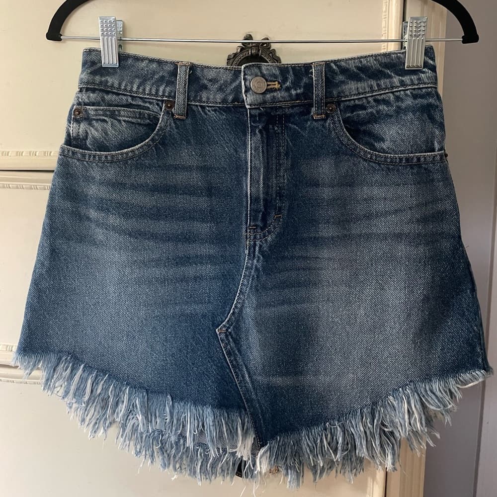 Free People Bailey Denim Mini Skirt - Thumbnail 3