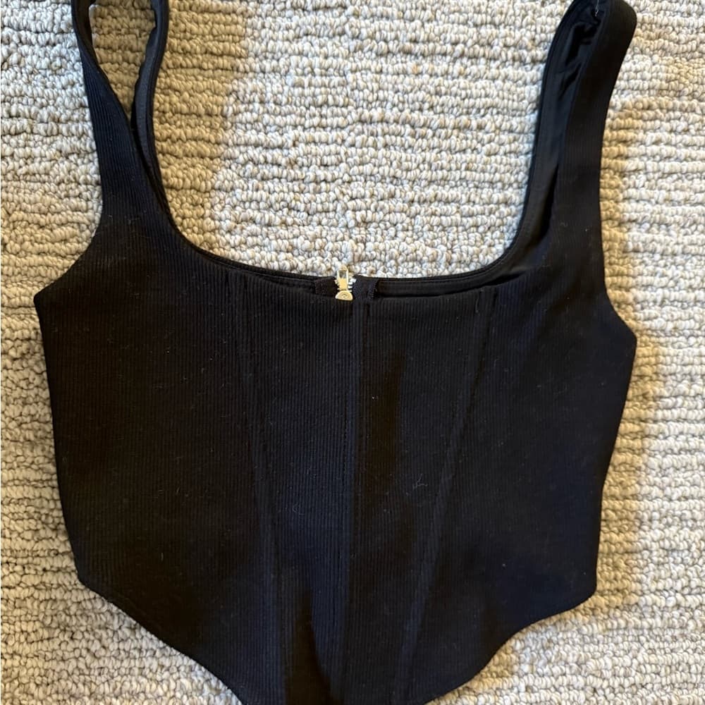 Princess Polly Black Bustier Bodysuit Sleeveless - Thumbnail 2