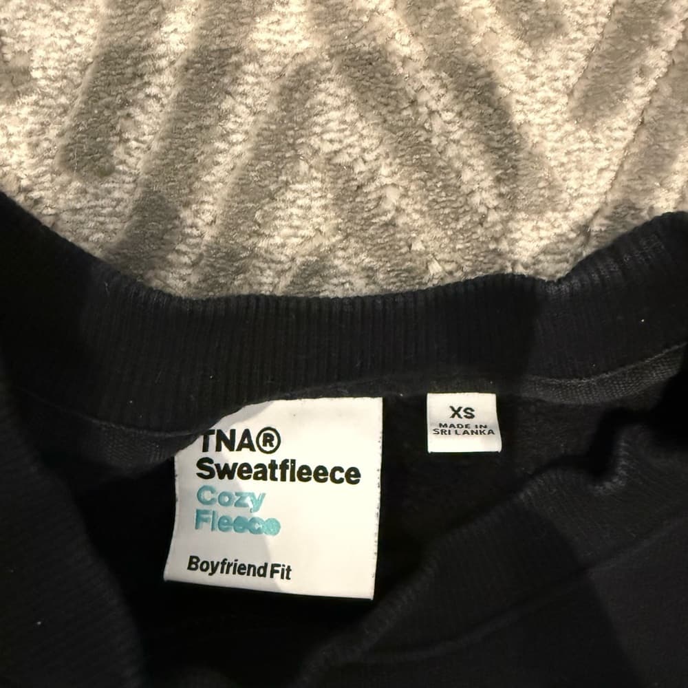 TNA Women’s Black Crewneck Sweater with Burgundy Logo - Thumbnail 3