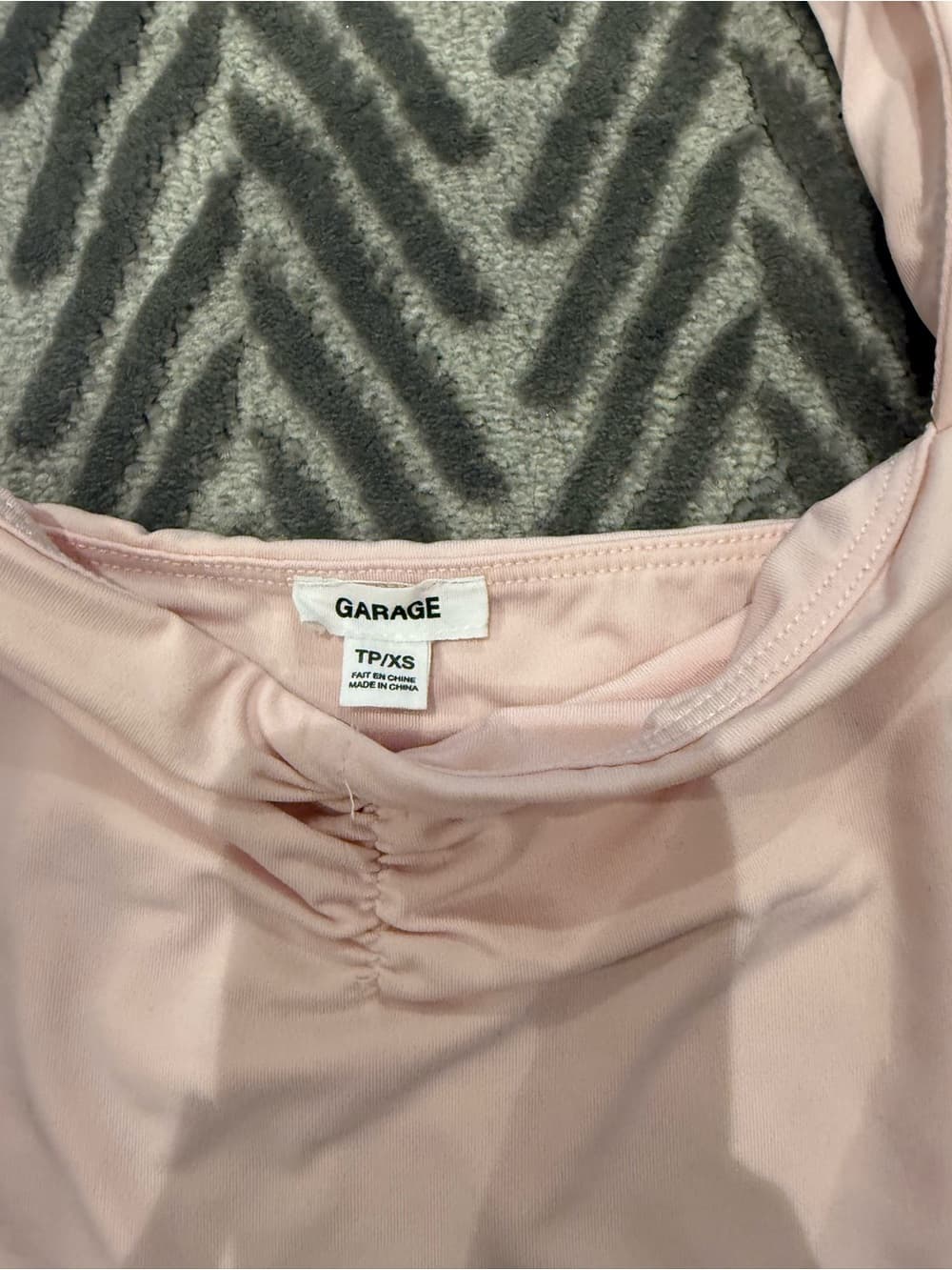 Garage Light Pink Ruched Front Tank - Thumbnail 2