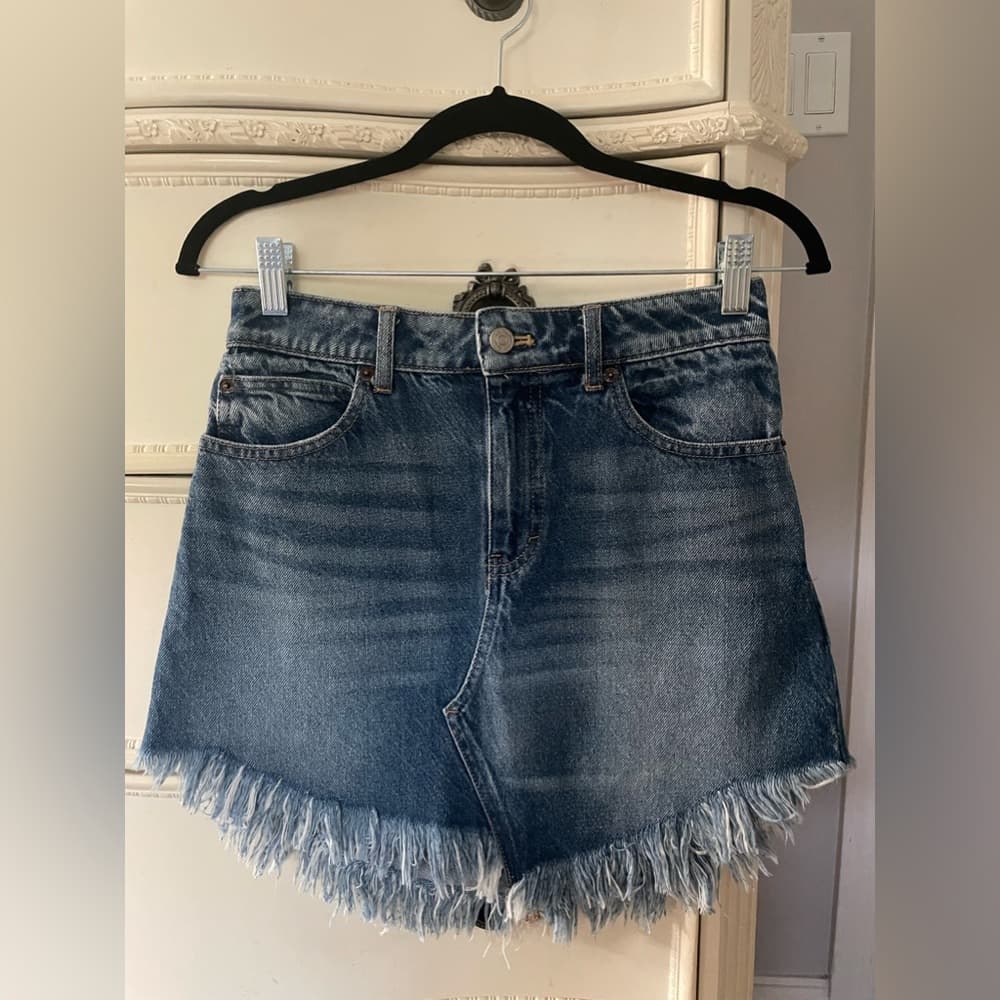 Free People Bailey Denim Mini Skirt - Thumbnail 2