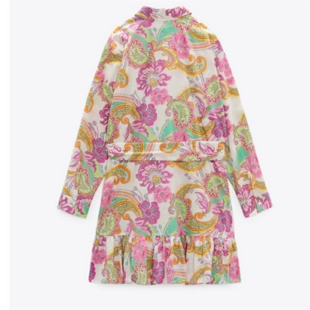 Zara Multicolor Paisley Long Sleeve Dress - Thumbnail 2