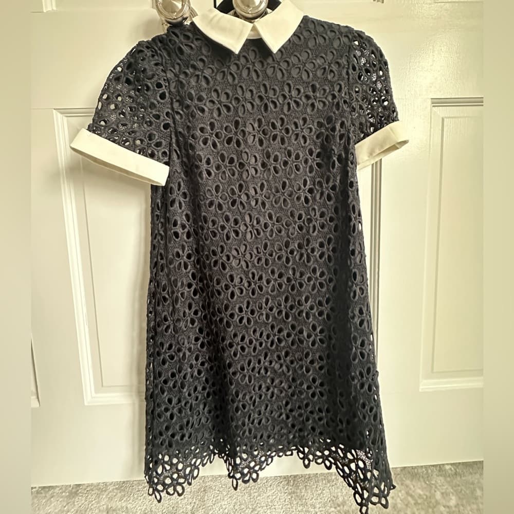 AQUA Collared Lace Shift Dress - Thumbnail 3