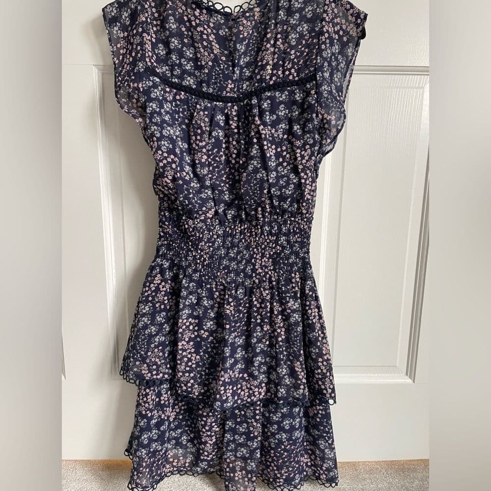 Aqua floral smocked mini dress - Thumbnail 2