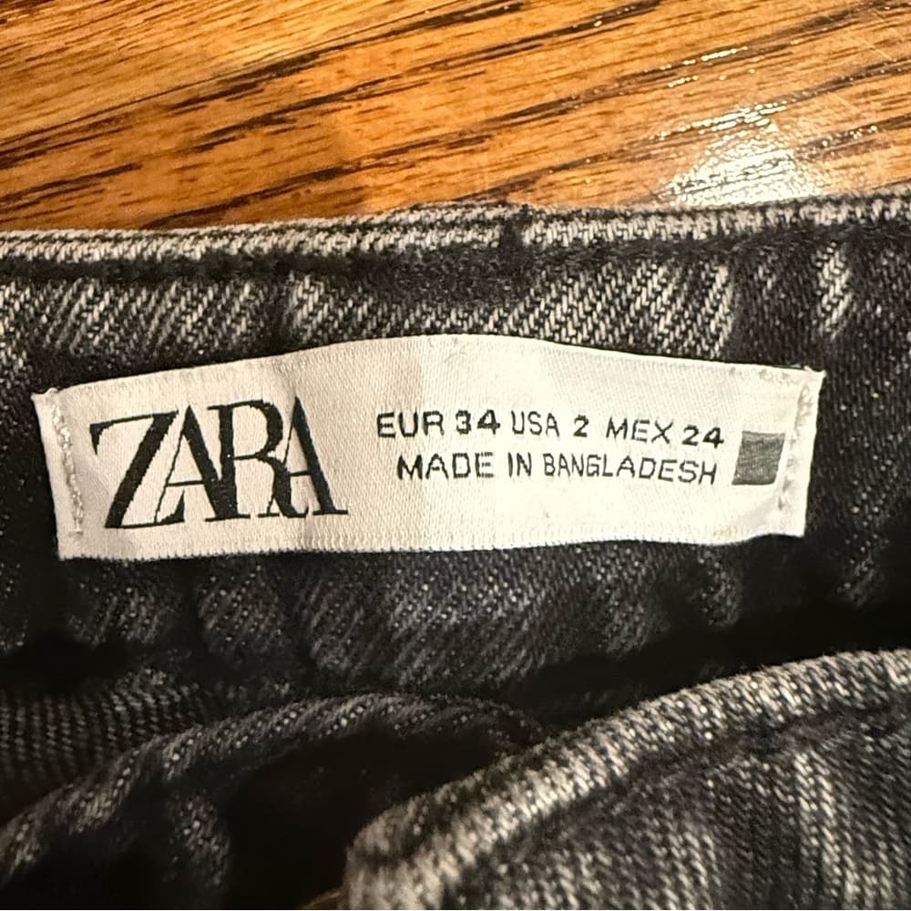 Zara High Rise Gray Women's Jeans - Thumbnail 3