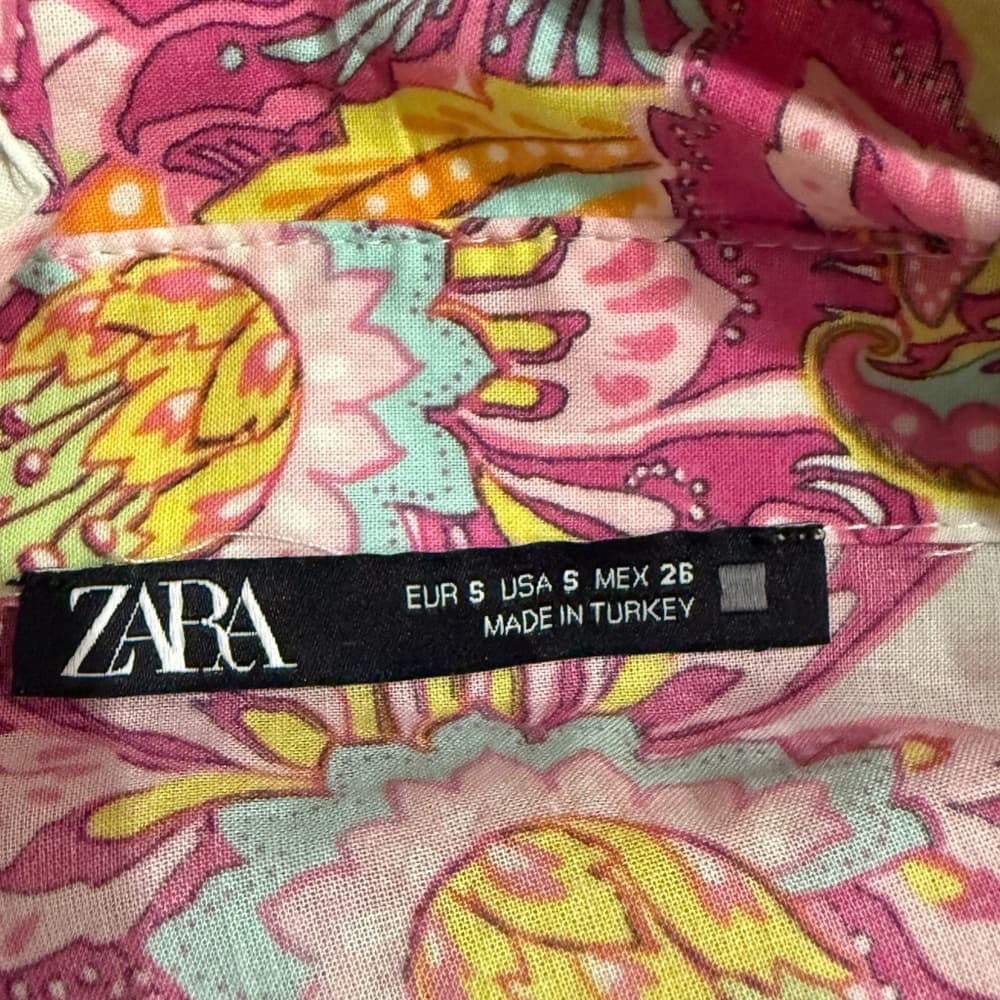 Zara Multicolor Paisley Long Sleeve Dress - Thumbnail 8