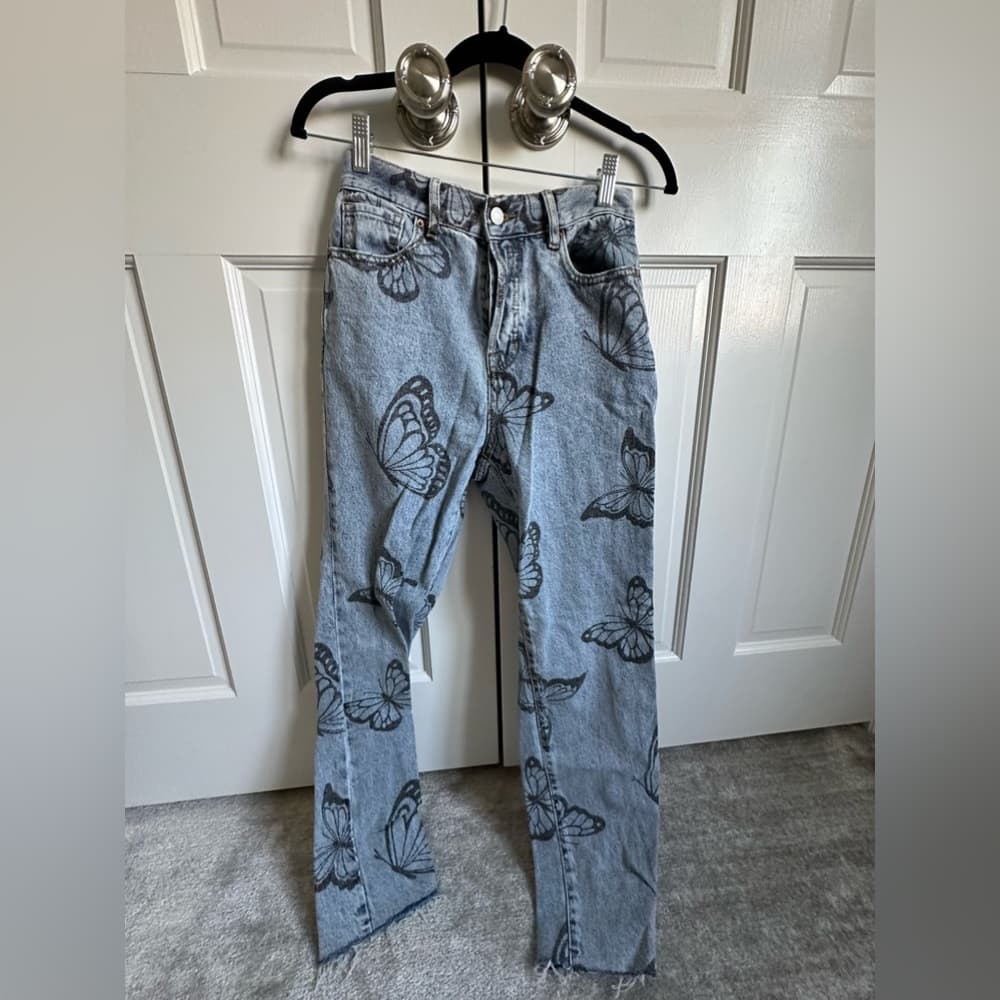 Pacsun eco butterfly high waisted straight leg jeans size 25 - Thumbnail 3