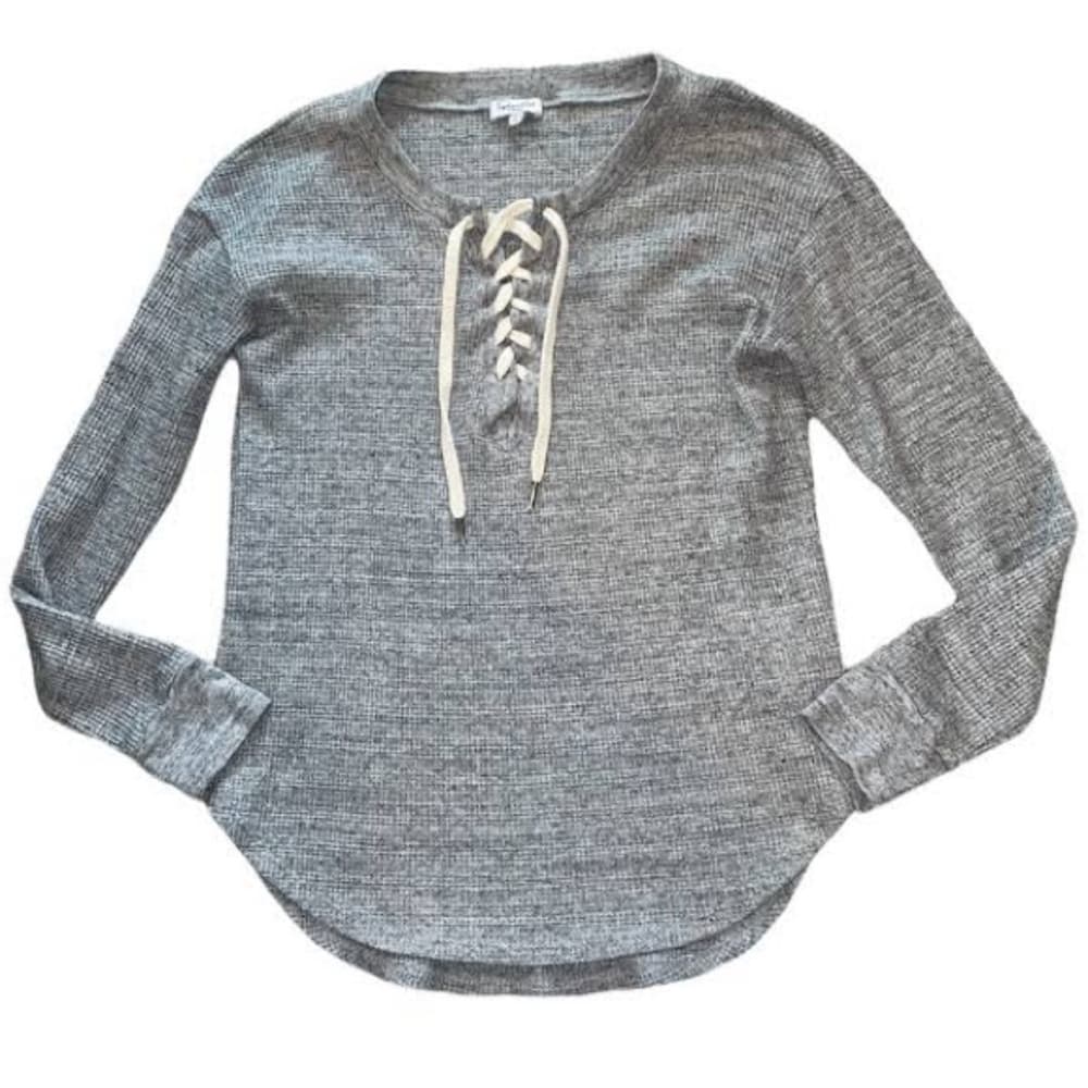 Splendid Heather Gray Waffle Knit Top - Thumbnail 3