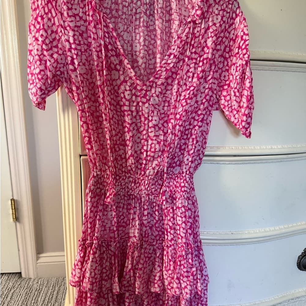 Pink Sequin Ruffled Mini Sundress - Thumbnail 2