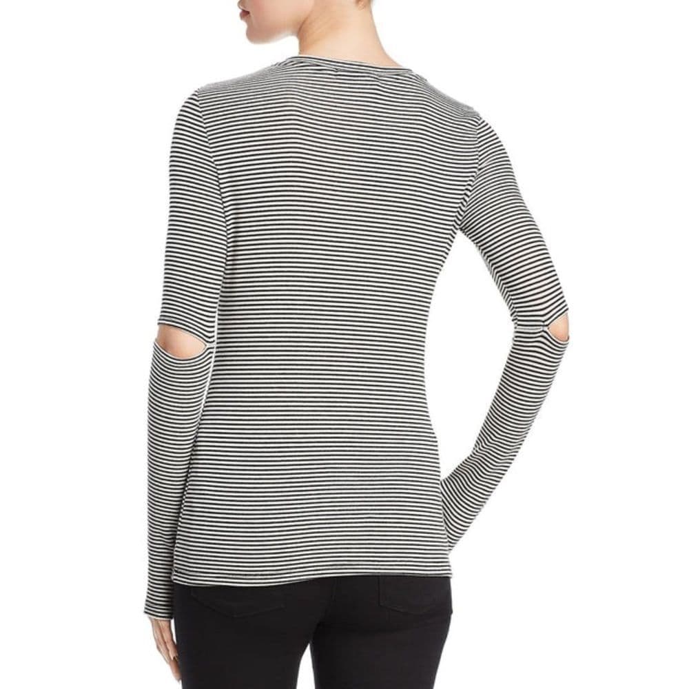 n:Philanthropy Striped Long Sleeve Cut Out Shirt - Thumbnail 4