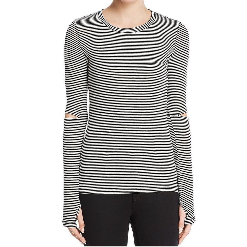 n:Philanthropy Striped Long Sleeve Cut Out Shirt - Thumbnail 3