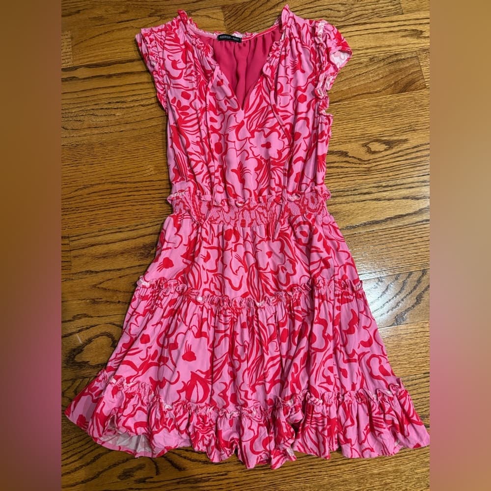 Vibrant Pink Ruffle Mini Dress - Thumbnail 2
