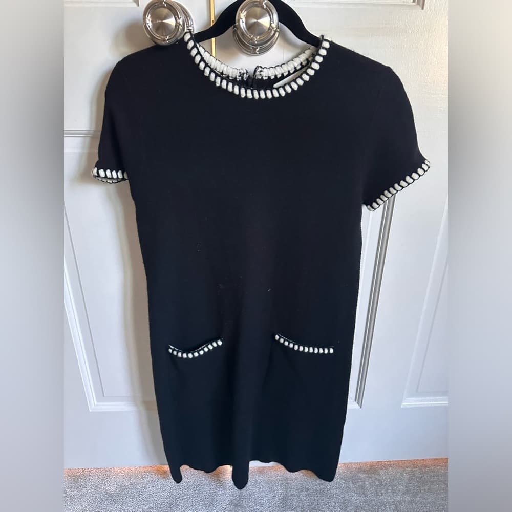 Zara Black Dress with White Trim - Thumbnail 2