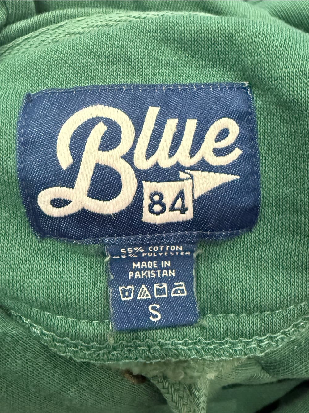 Blue and Cream Green Crewneck Sweatshirt with Yellow "New York" Graphic - Thumbnail 6